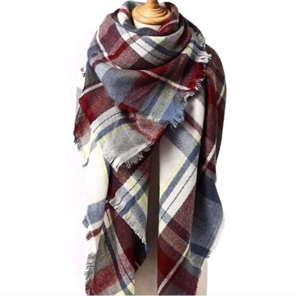 NWT Soft Cotton Blanket Scarf Large 59” by 59” - Picture 1 of 2
